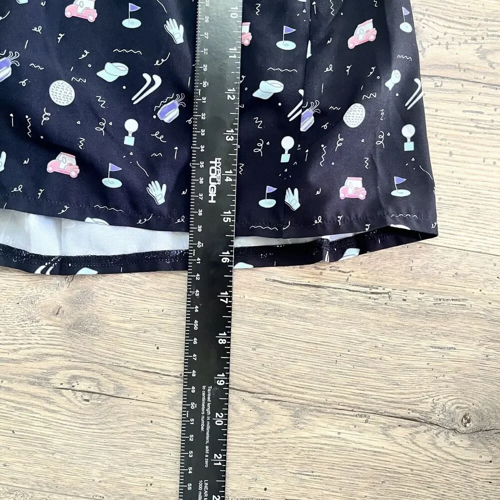 KYODAN Golf Activewear Skirt Skort Gold Print Size P/S